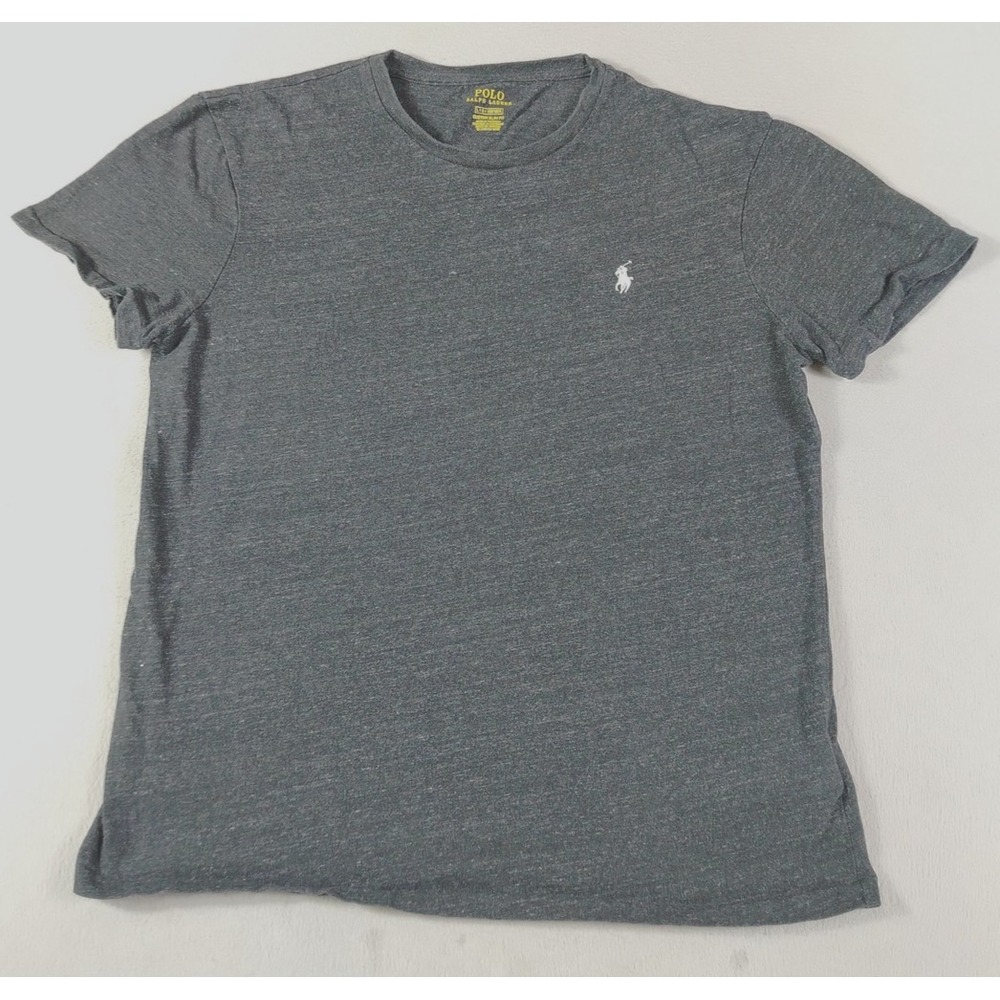 Polo Ralph Lauren Shirt Mens Large Gray Custom Slim Fit Pony Tee Tagless Casual
